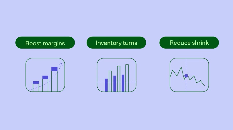 A tripic of three stat illustrations from an animated corporate video