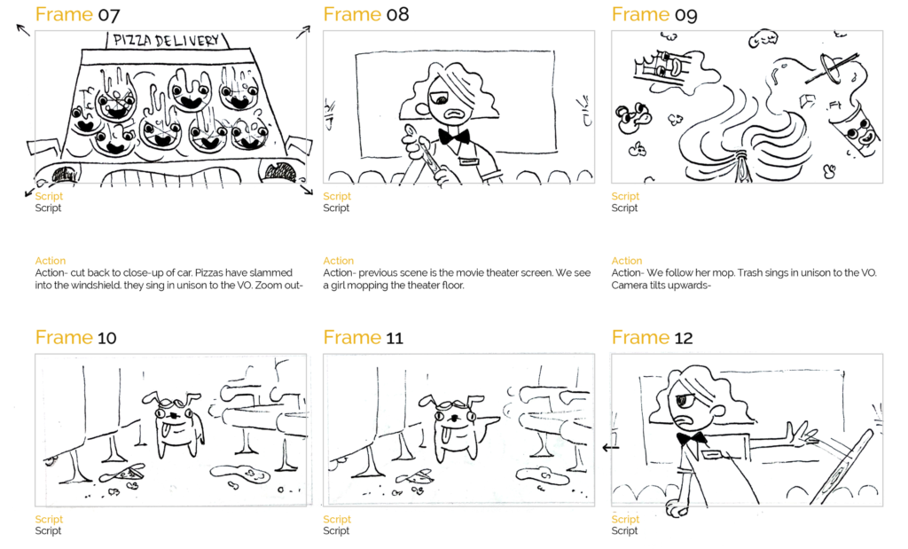 story boards Demo Duck animated podcast intro