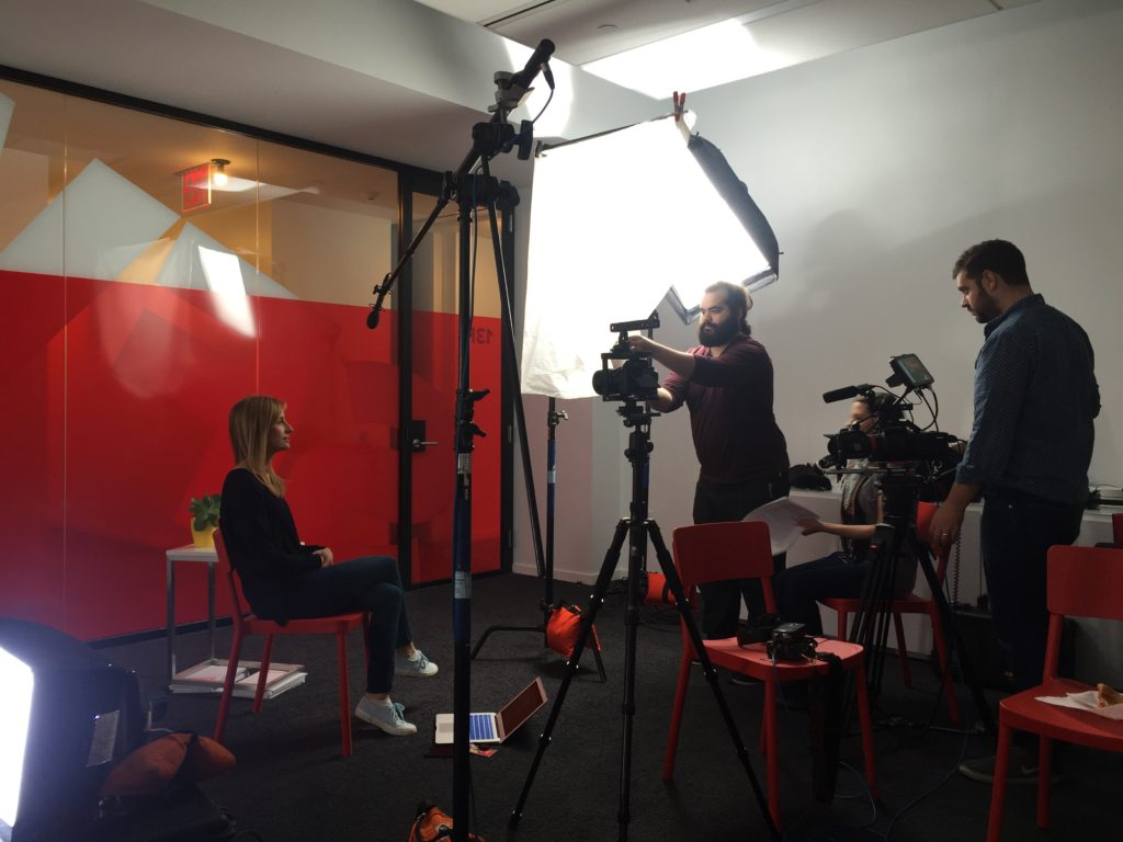 BTS of Buzzfeed testimonial video production